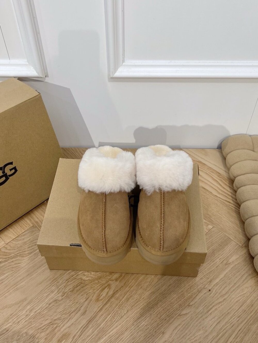 UGG Camel Plush Platform Mule Slippers - Picture 9 of 9